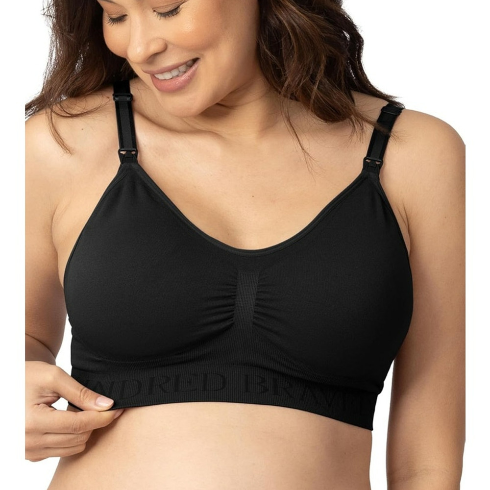 Kindred Bravely Black Wireless maternity Nursing Bra with Seamless Design
